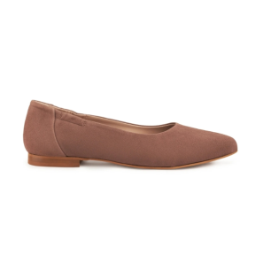 Brown Suede Leather Women Ballerina Flats