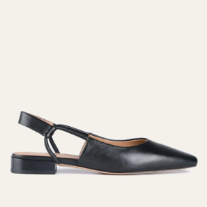 Dress Flats Black Leather