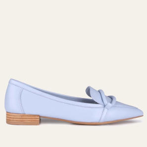 Dress Flats Ice Blue Leather