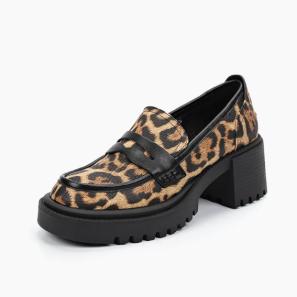 Leopard Leather Loafers For Women