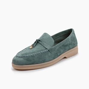 Blue Tassel Loafers Suede 