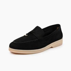 Black Sude Tassel Loafers For Women