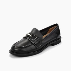 Black Leather Dress Loafers For Women