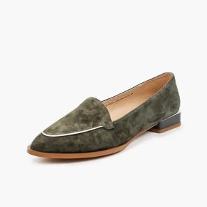 Trendy Green Suede Women Loafer