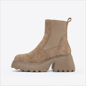 Chunky Heeled Platform Ankle Chelsea Boots