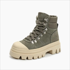 Green Suede Hiking Boots for Women