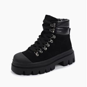 Black Suede Outdoor Boots for Women