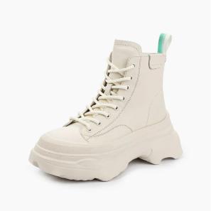 Offwhite Leather Sport Boots For Women