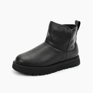 Classic Black Leather Winter Boots for Women