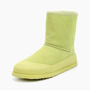 Fluorescent Green Suede Snow Boots 