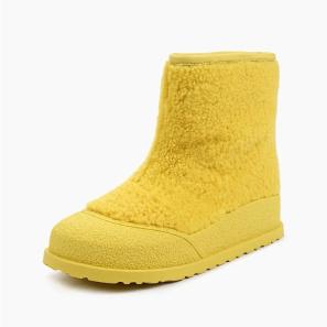 Yellow Soft Wool Fur Women Snow Boots