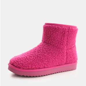 Rose-red Fleece Snow Boots for Women