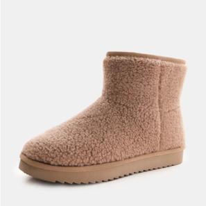 Beige Fleece Women Snow Boots