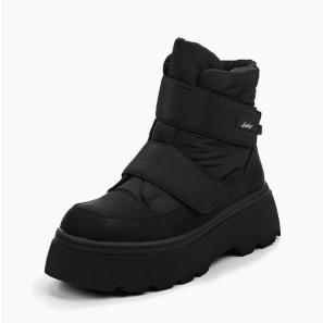 Black Waterproof Bouble Velcro Snow Boots For Women