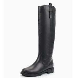 Classic Black Leather Marten Long Boots for Women