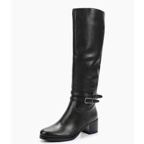 Black Leather Heel High Boots 