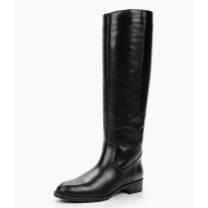 Black Leather Marten High Boots for Women