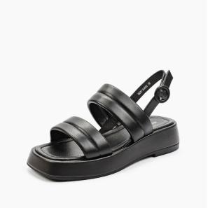 Black Chunky Casual Sandals for Women