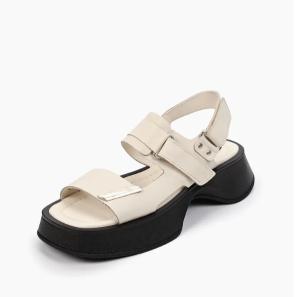 Offwhite Leather Summer Sandals for Women