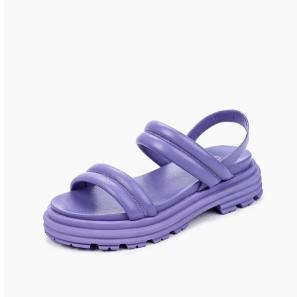 Purple Leather Women Sandals