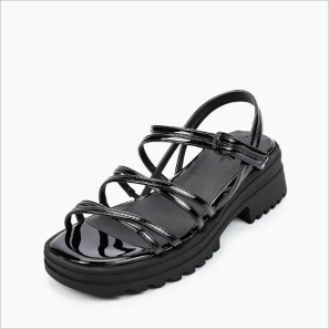 Black Chunky Sandals For Women