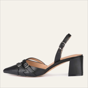 Coby Low Heels Black Leather