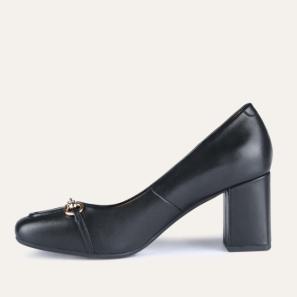 Mid Heels Black Leather