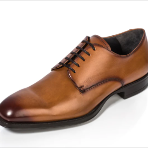 Brown Calf Leather Men Lace-up Shoes