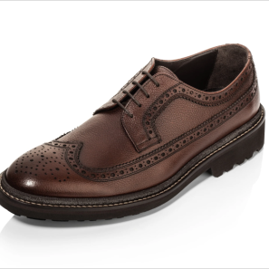 Brown Grain Leather Men Dress Shoes