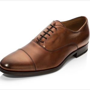 Brown Cap-toe Men Lace-up Shoes