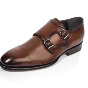 Brown Calf Leather Double Buckle Monkstrap