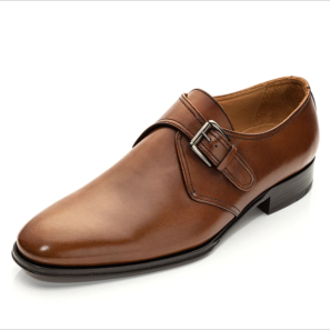 Brown Leather Men Monk Strap