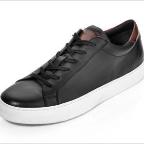 Black Leather Men Sneaker