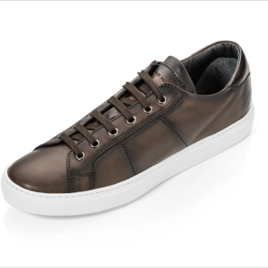 Brown Burnished Leather Men Sneaker