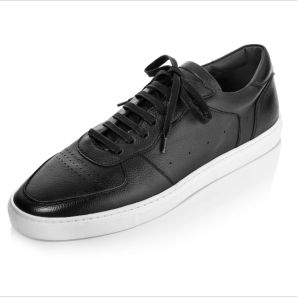 Black Full Grain Leather Men Sneaker