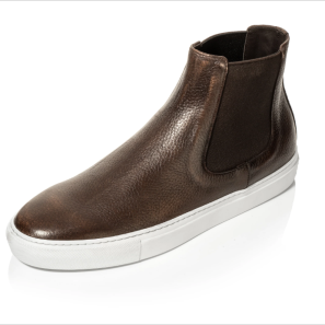 Brown Leather Men's Chelsea High Top Sneaker