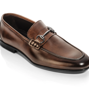 Dark Brown Men Loafers with Buckle