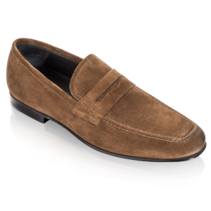 Trendy Brown Suede Penny Loafers 