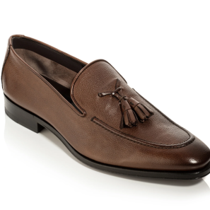 Brown Soft Leather Tassel Loafers for Men