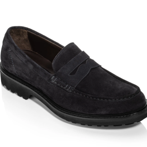 Black Suede Men's Casual Penny Loafer