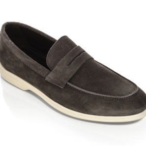 Grey Suede Casual Penny Loafers