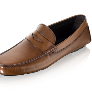 Brown Burnished Leather Men Drivers