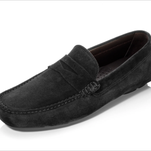 Black Suede Leather Men Drivers