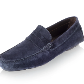 Blue Suede Penny Mocassion