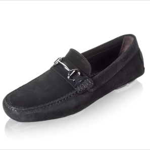 Black Suede Trim Driving Shoes for Men