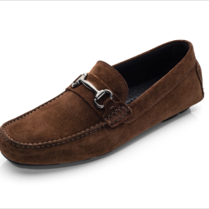 Brown Suede Trim Men's Driving Shoes