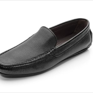 Black Super Soft Leather Slip-on Drivers