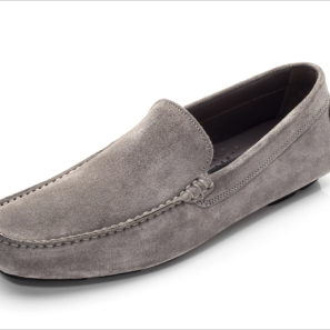 Grey Suede Leather Men's Driving Shoes