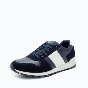 Blue Leather Casual Sneakers 