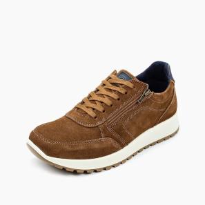 Brown Suede Zipper Outside Men's Sneakers